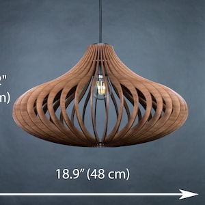 Plafonnier en bois, suspension en bois, suspension, pendentif scandinave, lampe à manger suspendue, luminaire suspendu, suspension en bois image 5