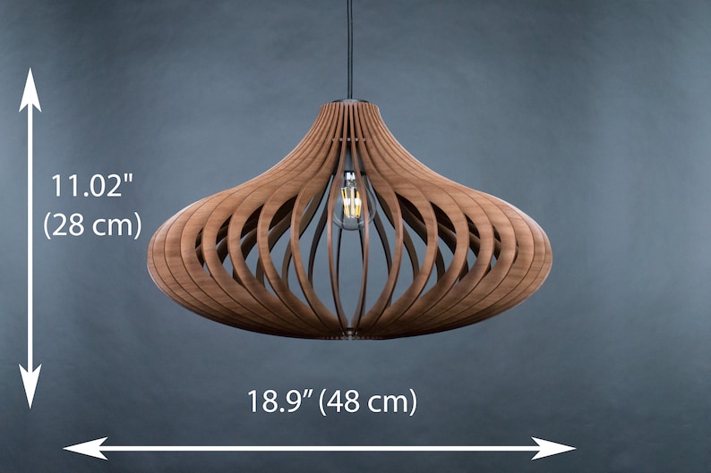 Plafonnier en bois, suspension en bois, suspension, pendentif scandinave, lampe à manger suspendue, luminaire suspendu, suspension en bois image 5