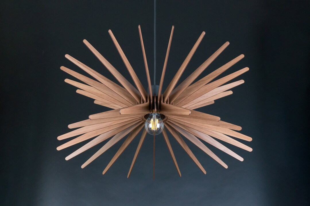 Lámpara colgante de madera, lámpara de araña moderna, lámpara colgante de  comedor, lámpara de techo, lámpara geométrica, lámpara contemporánea,