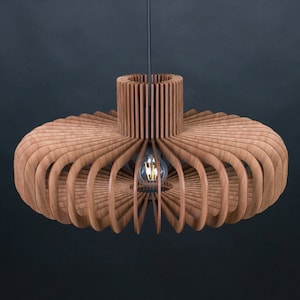 Houten hanglamp, houten kroonluchter, houten hanglamp, hanglamp, houten armatuur, Scandinavisch licht, houten armatuur, houten licht, modern afbeelding 8