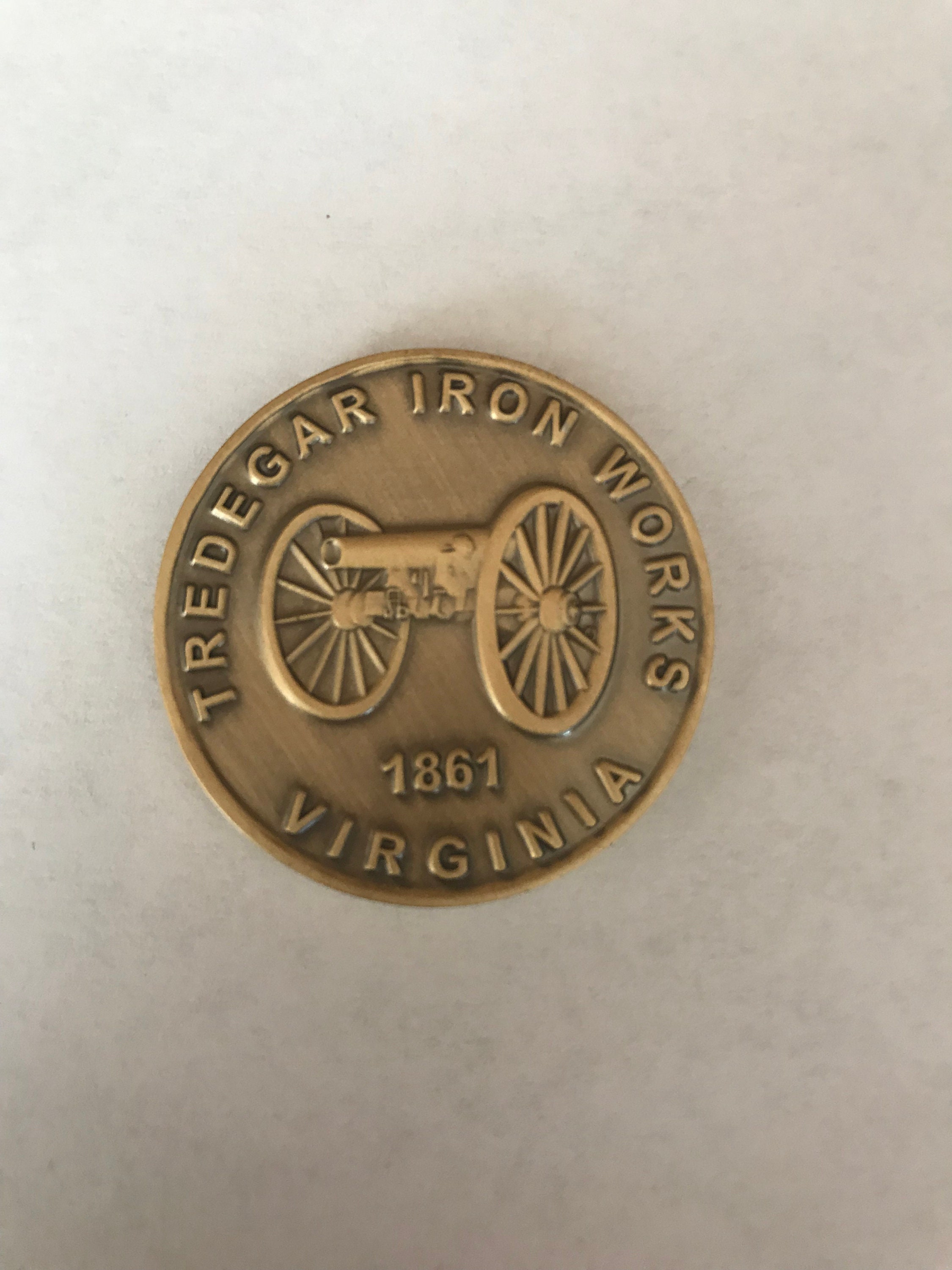 1861 Civil War, Tredegar Iron Works Virginia Bronze token