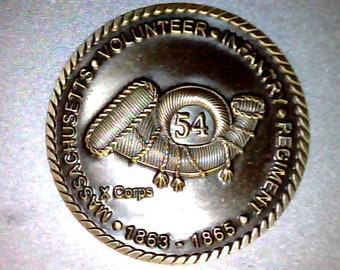 1863-1865  Civil War, 54th Massachusetts Volunteer Militia, Glory Regiment,  Bronze Commemorative Token