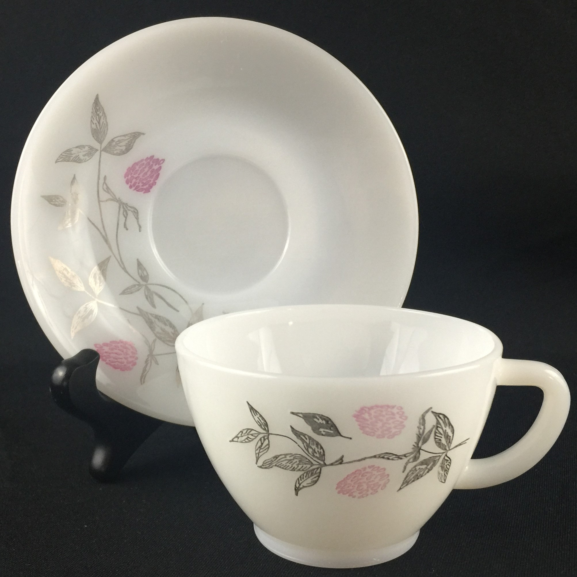 Vintage Milk Glass Cup and Saucer by Federal Glass Company Etsy