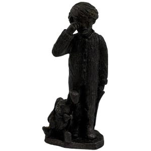 Michael Ricker Junge in PJ's mit Weihnachtswunschliste Figurine Bartlett Casting Studio Pewter Vintage 1990