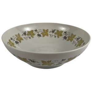 Syracuse vintage ronde groente serveerschaal 9 1/2&quot; zorgeloos echte bruine druiven gele bladeren gemaakt in de VS