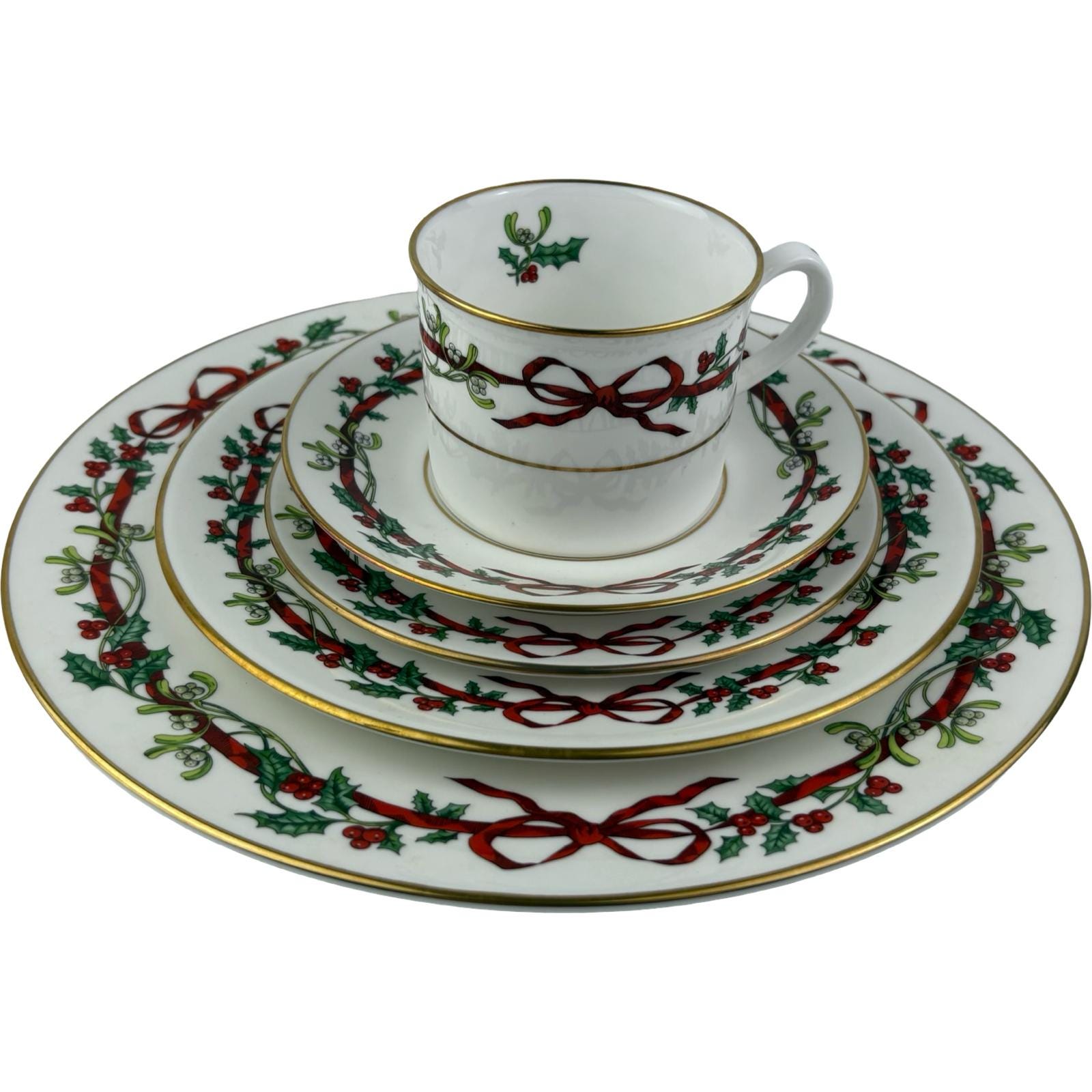 Royal Worcester Holly Ribbons Dinner Plates - Etsy