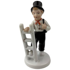 Gerold Porzellan Chimney Sweep Figurine Ladder Top Hat 6818 Vintage Bavaria West Germany