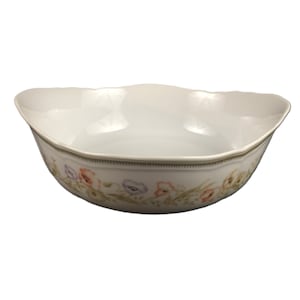 Mikasa Petite Vegetable Serving Bowl 8 1/2&quot; Multi Floral and Leaves L9313 Vintage Made in Japan