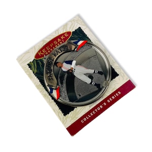 Adorno Hallmark Satchel Paige MLB Baseball Hero Series No. 3 Cleveland Indians Vintage 1996 Holiday Christmas Keeper