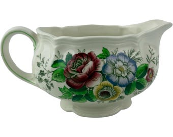 Royal Doulton Malvern Creamer Fine Bone China D6197 Multifloral Flowers Scalloped Vintage Made in England