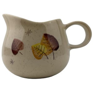 Vernon Ware Sherwood Gravy Boat Pitcher Creamer Vintage Metlox Poppytrail Earthenware Autumn Leaves USA California