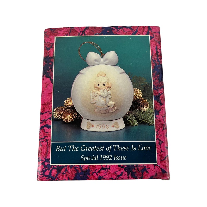 Precious Moments 2 Piece Ornament But the Greatest of These is Love 527734 Vintage 1992 image 7