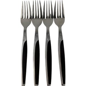 Mar-crest MCMMCF3 Atomic Starburst middagsgafflar set om 4 vintage 1950-tals rostfritt stål 7 3/8" svart handtag Japan B