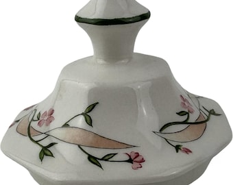 Azucarero Johnson Brothers Eternal Beau (SOLO TAPA) Vintage Rosa Floral y Cinta Hecho en Inglaterra