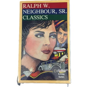 May include: A rectangular book titled Ralph W. Neighbour, Sr. Classics Christian Living Series. The cover features a large illustration of a woman's face, a man, a vintage car, an airplane, a horse, and a diamond graphic on a yellow border.