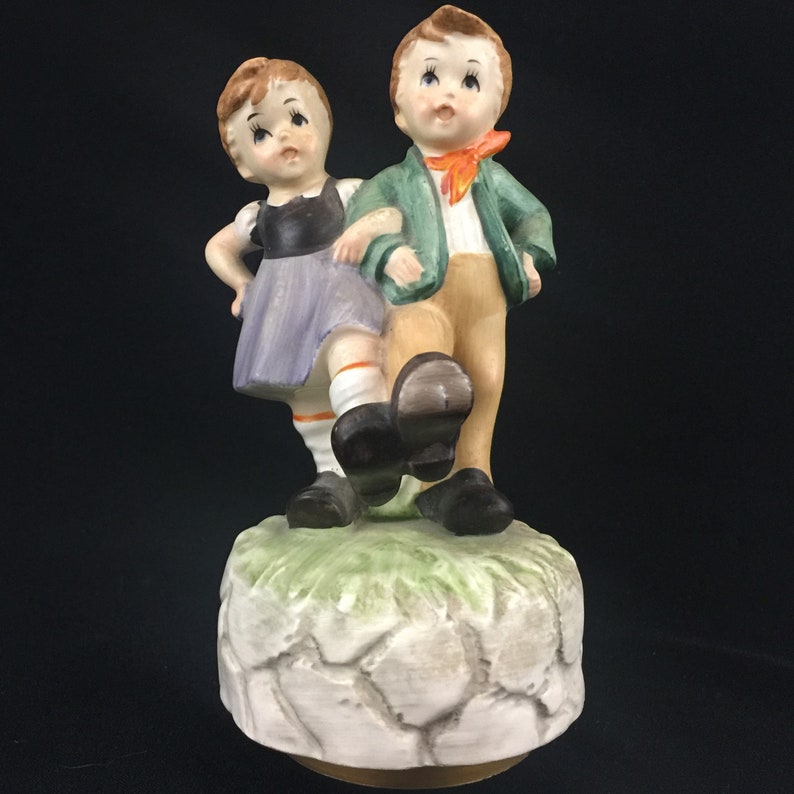 Vintage Rotating Music Box Figurine by Berman and Anderson Etsy