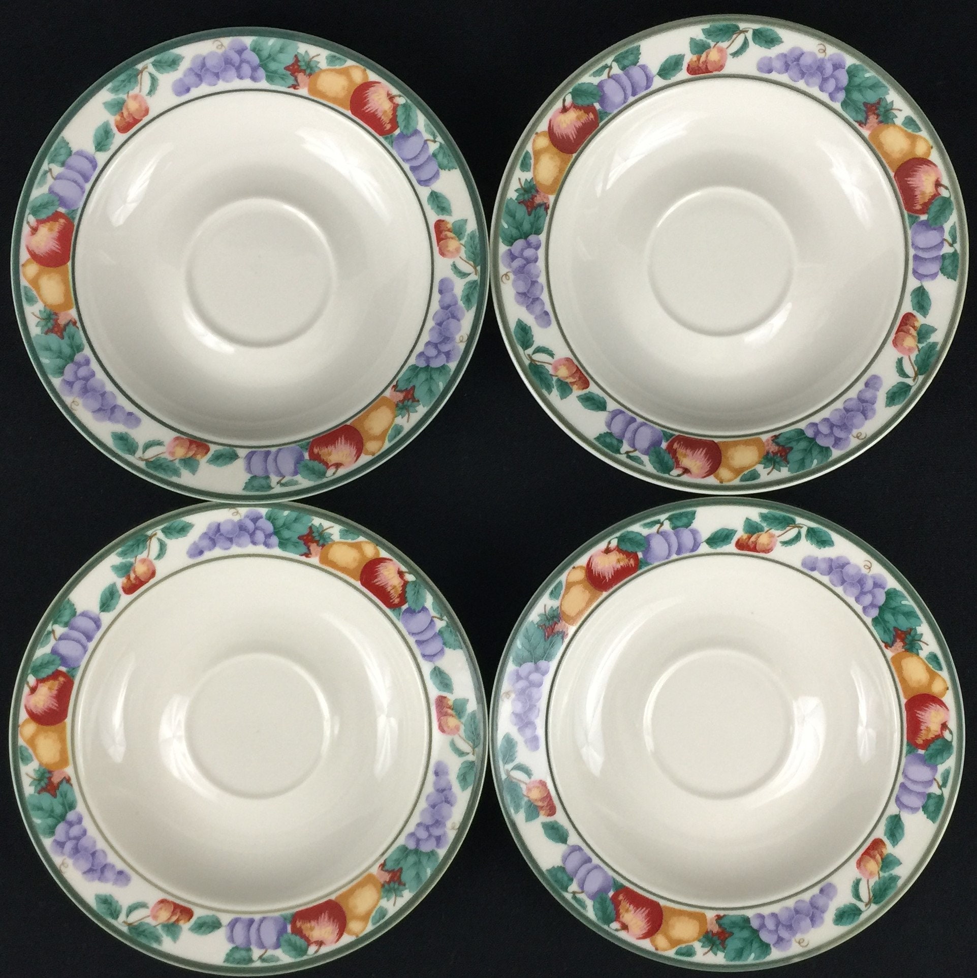 Set of 4 Vintage Saucer Plates by Tienshan Intro Stoneware Etsy