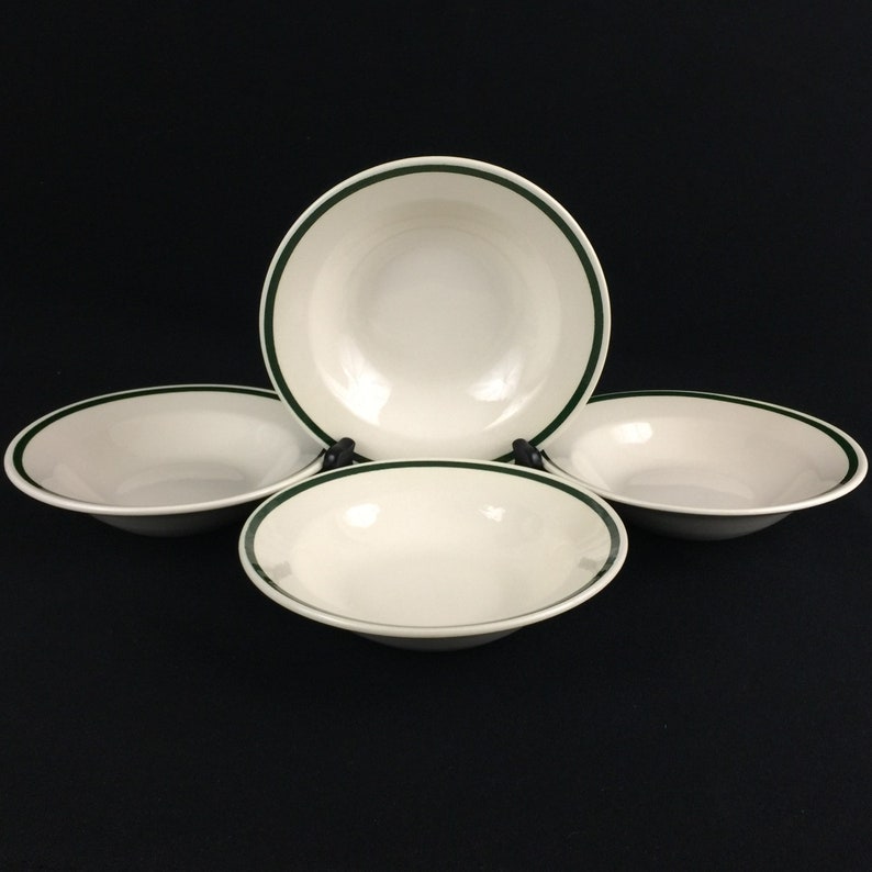 Set of 4 Vintage Rim Cereal Bowls by Royal China Company Christmas Tree RYL81 Sebring OH Made in USA