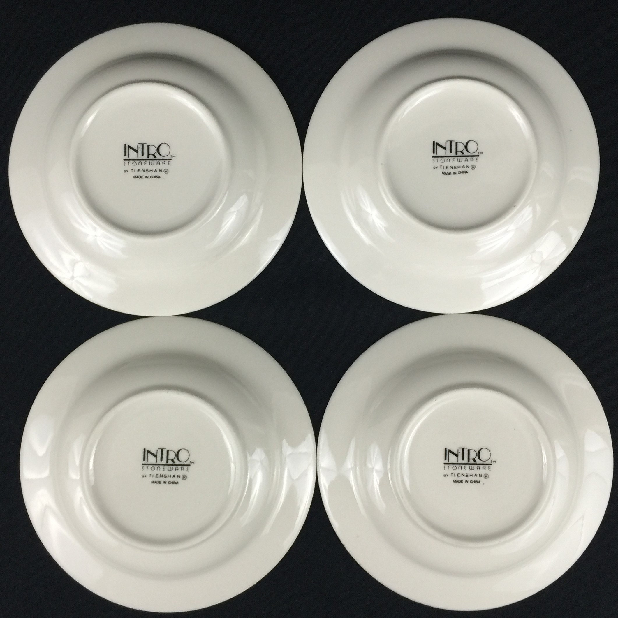 Set of 4 Vintage Saucer Plates by Tienshan Intro Stoneware Etsy