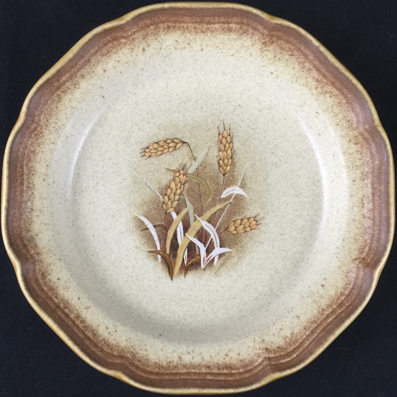 Set of 4 Vintage Salad Dessert Plates 8 by Mikasa Whole Wheat GRANOLA E8001 Made in Japan
