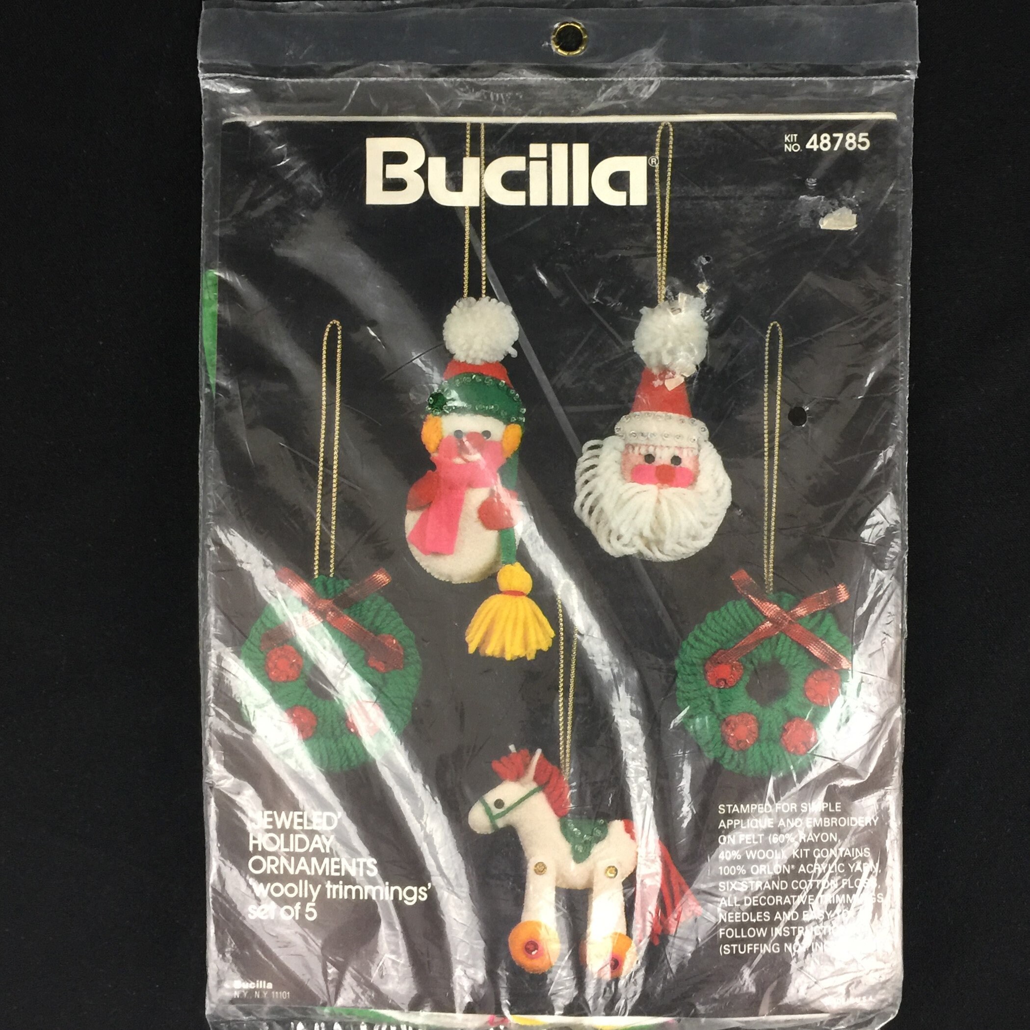 Vintage Bucilla Jeweled Holiday Ornaments Kit 48785 Woolly Etsy