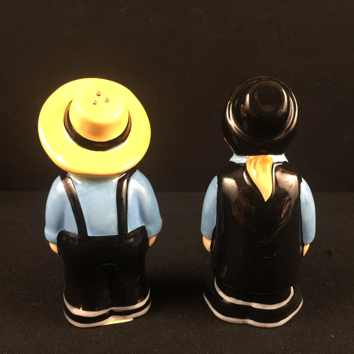 Set of Salt and Pepper Shakers Amish Kissing Couple Etsy
