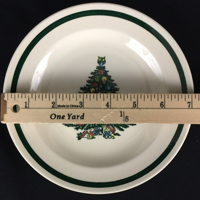Set of 4 Vintage Salad Plates by Royal China Company Christmas Tree RYL81 Sebring OH Made in USA