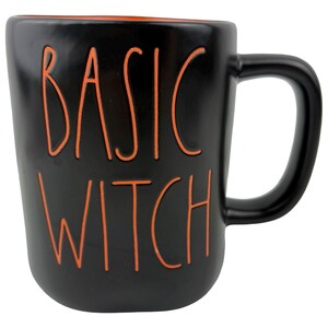 Rae Dunn By Magenta BASIC WITCH Coffee Tea Mug HALLOWEEN Farmhouse Rustic Cottage Artisan Collection