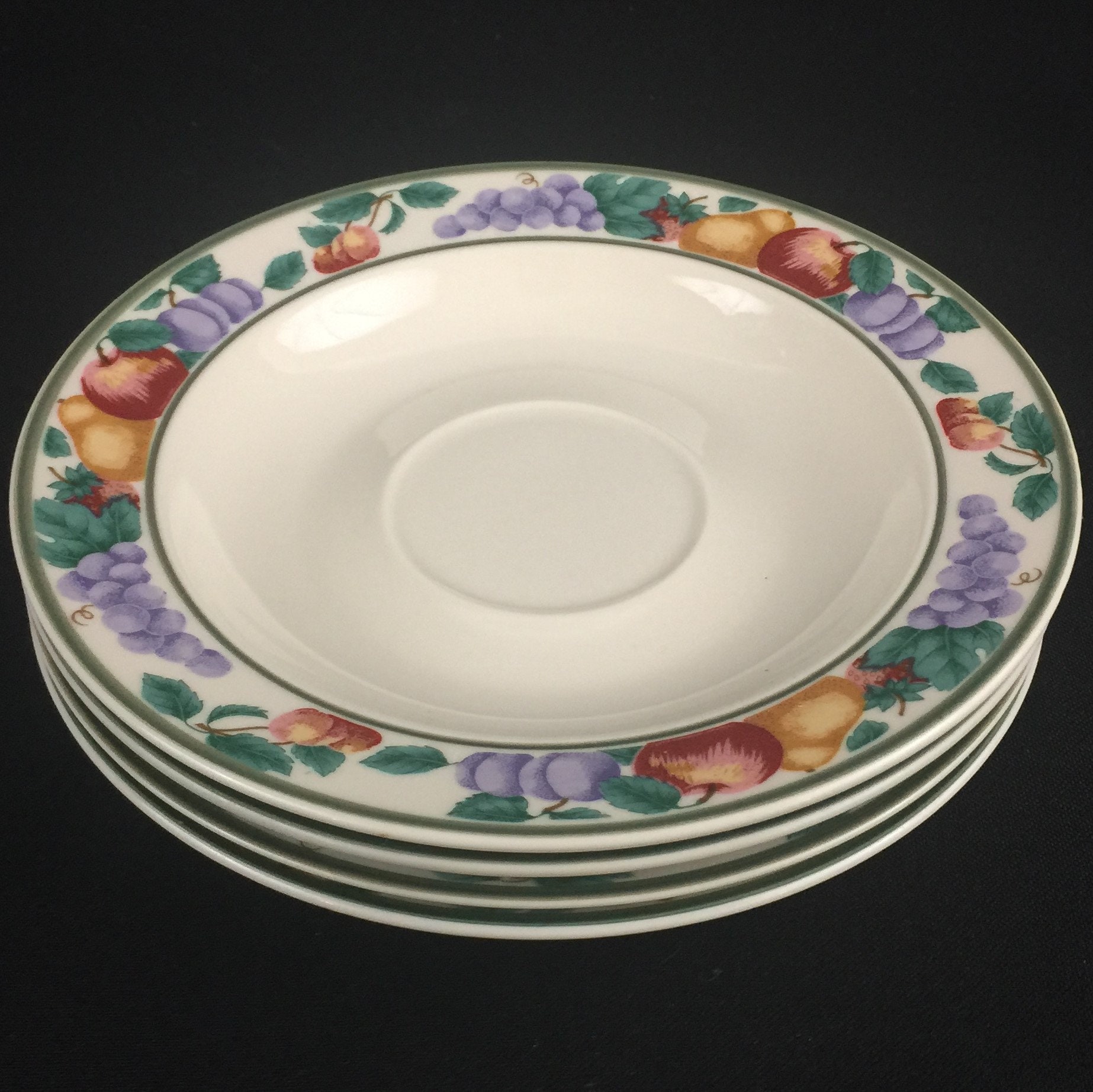 Set of 4 Vintage Saucer Plates by Tienshan Intro Stoneware Etsy