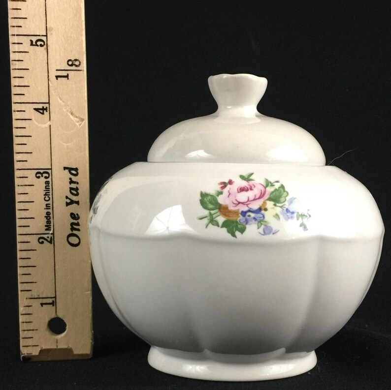 Vintage Lidded Sugar Bowl by Tabletops Unlimited Victoria Floral Bouquet