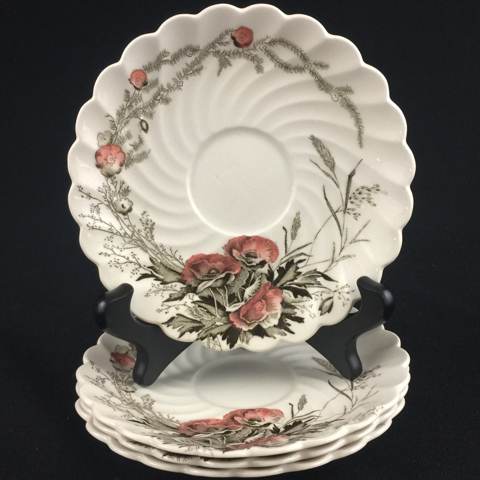 Set of 4 Vintage Saucer Plates 5 1/2 by A. J. Wilkinson Etsy