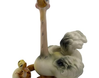 Josef Originals Figurines Ostrich MAMA and BABY Vintage 1960&#39;s Japan