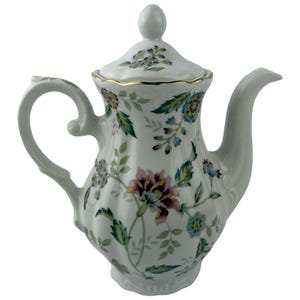 Andrea by Sadek Buckingham koffiepot Vintage multifloral gouden rand 1990 gemaakt in Japan