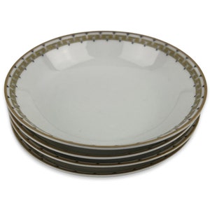 Haviland Limoges Albanien Obst Dessert Schalen 4 Vintage 5 &quot;Schleiger 107a Gelber Schlüssel Goldrand Schwarze Akzente Frankreich