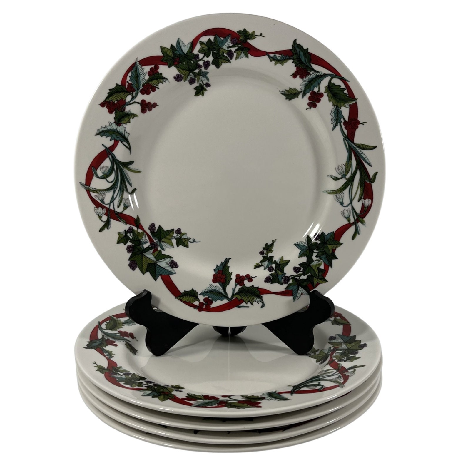 Martha Stewart Holiday Garden Dinner Plates Set of Large 11 1/4