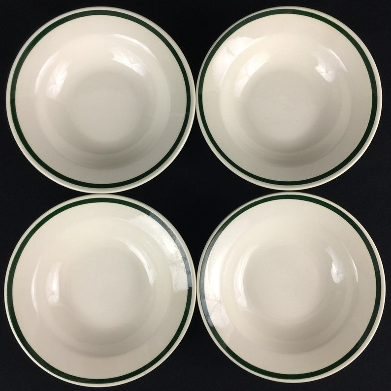 Set of 4 Vintage Rim Cereal Bowls by Royal China Company Christmas Tree RYL81 Sebring OH Made in USA