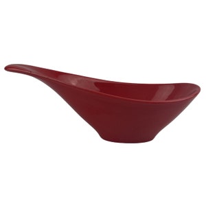 Metlox Mardi Gras Atomic Red Gravy Boat Vintage Poppy Trail Vernon Made in California USA 1950&#39;s