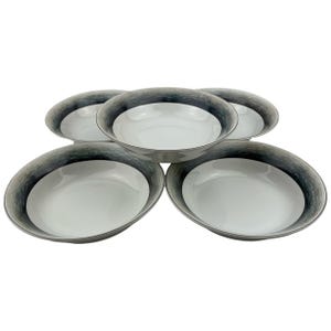 Sakura David Carter Brown By the Sea Cereal Soup Bowls Set di 5 Vintage 7 1/2" Nautical Lighthouses 2001