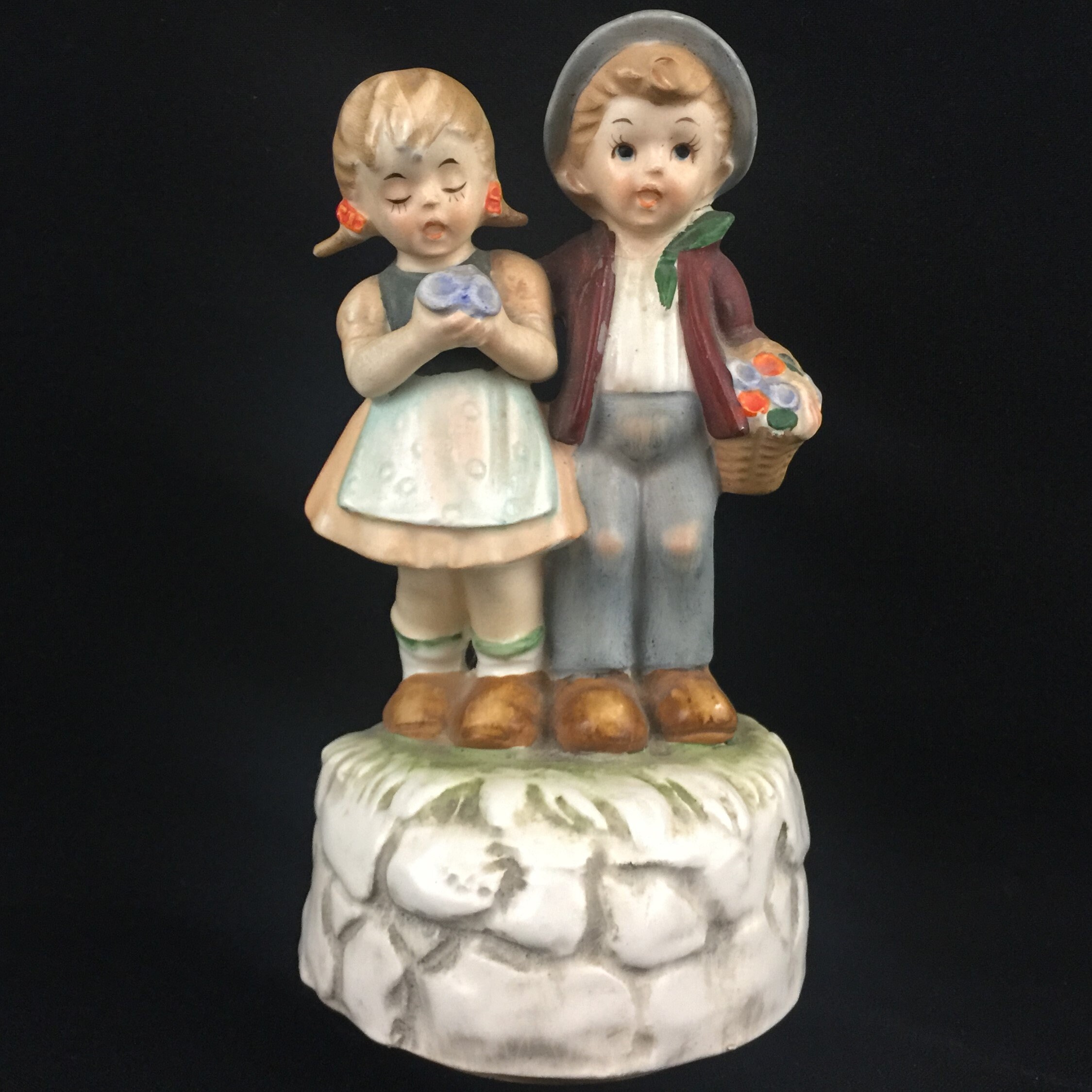 Vintage Rotating Music Box Figurine by Berman and Anderson Etsy