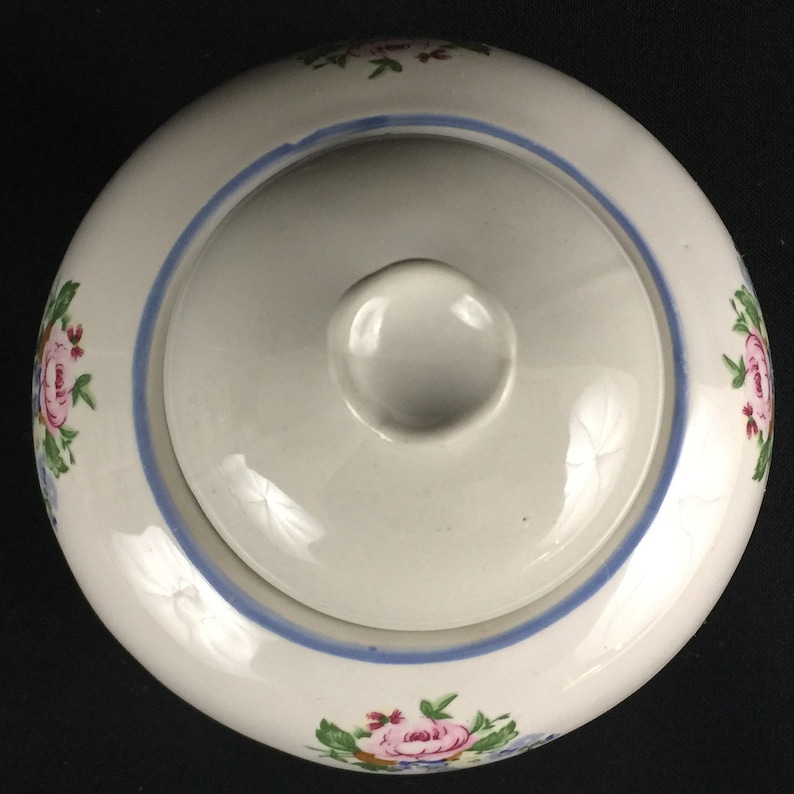 Vintage Lidded Sugar Bowl by Tabletops Unlimited Victoria Floral Bouquet