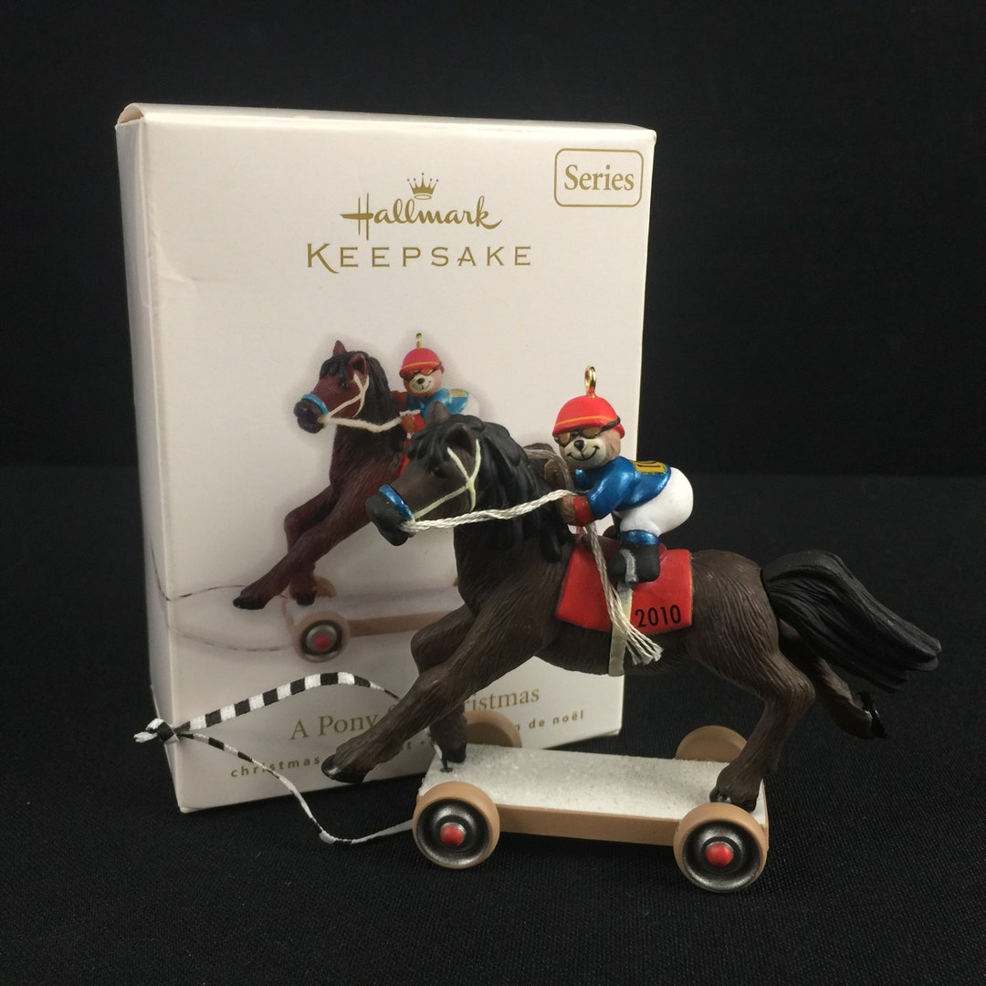 Hallmark Ornament A Pony for Christmas Bear Jockey 13th in Series