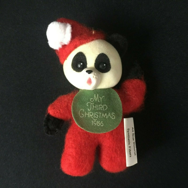 Vintage 1986 Hallmark Keepsake Ornament Child/'s 3rd Third Christmas Panda Bear