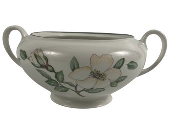 Johnson Brothers Juliette Zuckerdose OHNE DECKEL Vintage Pfirsich und Weiß Floral Ironstone Made in England