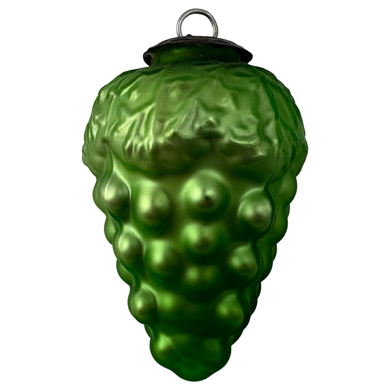 5  Vintage Look Argent Grappe De Raisins Verre Kugel Noël Ornements