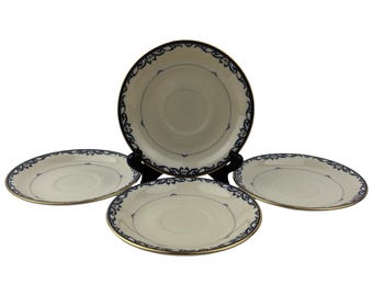 LENOX Liberty schoteltjes, set van 4, vintage, 14,5 cm, Presidential Blue Band, met gouden rand, gemaakt in de VS