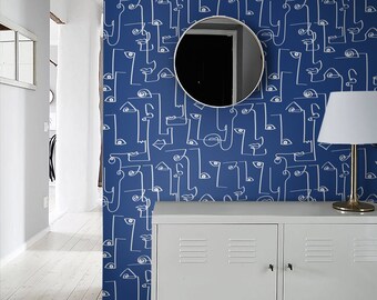 Temporäre Tapete, Wandbild, Wandbild, Wandbild, Wandbild, Wandbild, Wandbild, Wandbild, Wandbild, Wandbild, Wandbild, Wandbild, Abstrakt, Kubismus #07KL