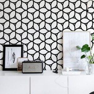 Abstract shapes Minimalistic Sticker, Black Removable Wallpaper, Minimalistic Sticker Shapes, Geometric Pattern, #73