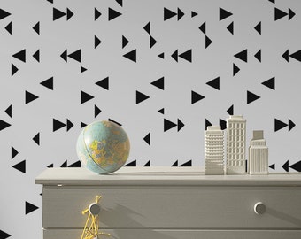 Tiny triangles pattern, regular shapes, geometric wallpaper, scandinavian style, minimalistic, simple wall mural, removable #127