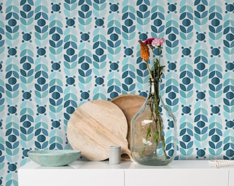 Peel and Stick Geometric Pattern Removable Wallpaper, watercolor wallpaper, temporary wall mural  #31