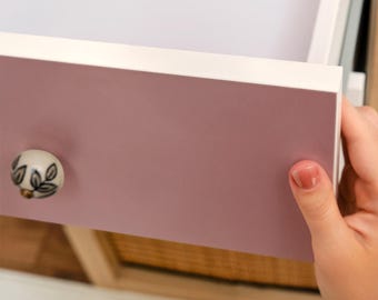 Dusty Pink Peel And Stick Sticker, Pink Self-Adhesive Furniture Veneer, Minimalist Decal, Solid Color Foil